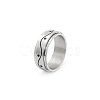Wave Pattern 304 Stainless Steel Rotating Finger Rings Rotating Cuff Rings WG71EDB-06-1