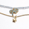 Faceted Natural Blue Topaz Tiered Necklaces NJEW-F212-10G-2