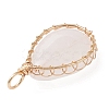 Natural Rose Quartz Pendants PALLOY-JF04776-01-4