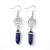 Gemstone Bullet with Vortex Dangle Earrings EJEW-I276-02P-2