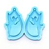 Teardrop with Lady Silicone Statue Pendant Molds DIY-WH0175-51-1