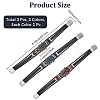3Pcs 3 Colors Alloy & Leather Cord Bracelets for Men Women BJEW-CL0001-25-2