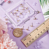 24Pcs 3 Style Teardrop & Shell & Heart Alloy Stud Earrings Findings FIND-BBC0002-76-3