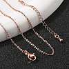 Brass Cable Chain Necklaces Making MAK-P011-01RG-3