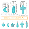 24Pcs 6 Styles Synthetic Turquoise Pendants Sets G-AR0005-22-2