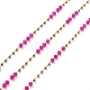 Rondelle Glass Beaded Link Chains CHS-G028-07G-03-1