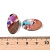 Transparent Resin and Walnut Wood Pendants RESI-T057-03L-3