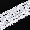 AB Color Plated Opaque Glass Rondelle Beads Strands EGLA-T029-4mm-09B-1