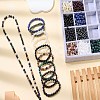 100Pcs Natural Black Tourmaline Round Beads with Strong Stretchy Beading Elastic Thread G-SZ0002-30-8