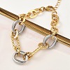 304 Stainless Steel Oval Link Chain Bracelets for Women BJEW-A169-05GP-2