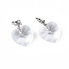 Faceted Transparent Glass Charms GLAA-T024-04L-4