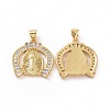 Brass Micro Pave Clear Cubic Zirconia Pendants ZIRC-F135-23G-1