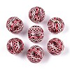 Bohemian Style Printed Schima Wood Beads WOOD-T032-31M-2