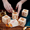 Valentine's Day Natural Wood Candle Holder AJEW-GA0002-72-3