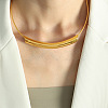 304 Stainless Steel Curved Tube Round Snake Chain Necklaces for Women FS-WG91F2E-02-1