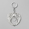 Valentine's Day Big Wing Tibetan Style Alloy Pendant Keychain KEYC-WH0024-27AS-2