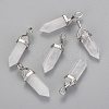 Natural Quartz Crystal Double Terminated Pointed Pendants X-G-F295-04G-1