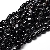 Dyed & Heated Natural Black Agate Nuggets Beads Strands G-J335-05-1