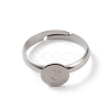 Non-Tarnish 304 Stainless Steel Pad Ring Settings STAS-K278-11B-P-2