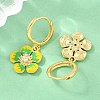 Brass Micro Pave Cubic Zirconia Hoop Dangle Earrings KK-CBA8324-10G-4