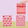 50Pcs 4 Styles Valentine's Day Heart Plastic Packaging Bags with Die Hole Handle ABAG-LP0001-56-3