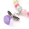 Acrylic Guardian Angel Charm Stretch Bracelets for Kids BJEW-JB05866-3