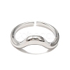 Brass Open Cuff Ring for Woman RJEW-F146-03P-2