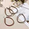 Cowhide Leather Braided Twist Rope Choker Necklace with Brass Clasp for Women NJEW-JN04167-2