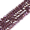 Electroplate Opaque Glass Beads Strands EGLA-Q139-01A-C07-1