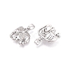 Brass Micro Pave Clear Cubic Zirconia Pendants KK-Q073-04P-2