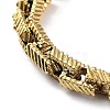 Ion Plating(IP) 304 Stainless Steel Striped Rectangle Link Chains Bracelets for Men & Women BJEW-D031-28G-2