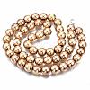 Electroplate Non-magnetic Synthetic Hematite Bead Strands G-Q466-8mm-04-4