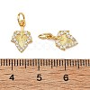 Brass Micro Pave Clear Cubic Zirconia Charms KK-F941-37B-G-3