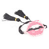 Glass Seed Braided Bead Bracelet with Double Tassel BJEW-A121-02B-2