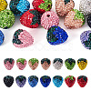 14Pcs 14 Colors Handmade Polymer with Rhinestone Clay Beads CLAY-BT0001-09-1