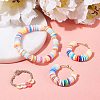 Flat Round Handmade Polymer Clay Bead Spacers CLAY-R067-4.0mm-10-6