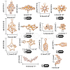 14Pcs 7 Style Brass Micro Pave Clear Cubic Zirconia Pendants ZIRC-GA0001-07-2