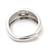 Rack Plating Brass Micro Pave Clear Cubic Zirconia Adjustable Rings RJEW-E064-16P-3