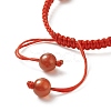 Natural Carnelian(Dyed & Heated) Round Braided Bead Bracelet BJEW-JB09183-5