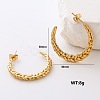 Stainless Steel Textured C-Shaped Stud Earrings TE0534-2-1