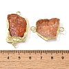 Raw Rough Natural Dyed Quartz Crystal Links Connector Charms G-K189-04LG-08-3