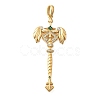 Brass Micro Pave Cubic Zirconia Big Pendants KK-B147-04G-11-1