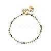 304 Stainless Steel Glass Beaded Chain Bracelets for Women BJEW-K237-24G-4
