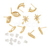 10Pcs 5 Styles Brass Stud Earring Findings KK-TA0002-82-2
