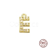 Real 18K Gold Plated 925 Sterling Silver Micro Pave Clear Cubic Zirconia Charms STER-P054-10G-E-1