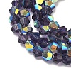 Electroplate Transparent Glass Beads Strands EGLA-K015-18P-3