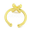 Rack Plating Brass Open Cuff Rings for Women RJEW-F162-01G-X-3