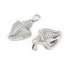 Brass Micro Pave Clear Cubic Zirconia Pendants KK-B139-06P-2