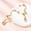 304 Stainless Steel Irregular Teardrop Stud Earrings EJEW-P330-02G-3