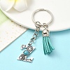 Alloy with Resin Imitation Synthetic Turquoise Keychain KEYC-YW00087-26-1